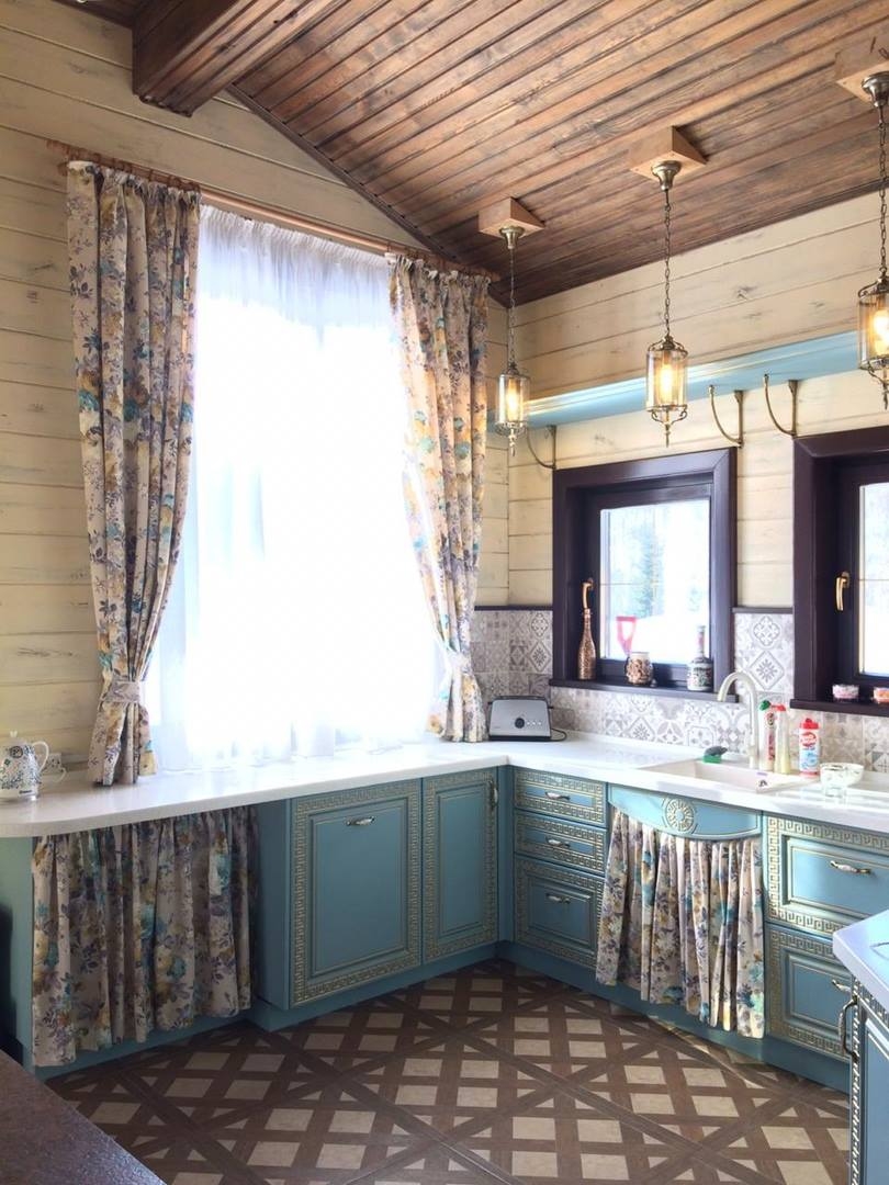 Шторы для кухни в стиле кантри