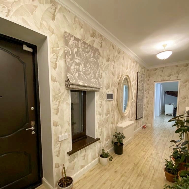 Шторы римские серые с абстрактным рисунком