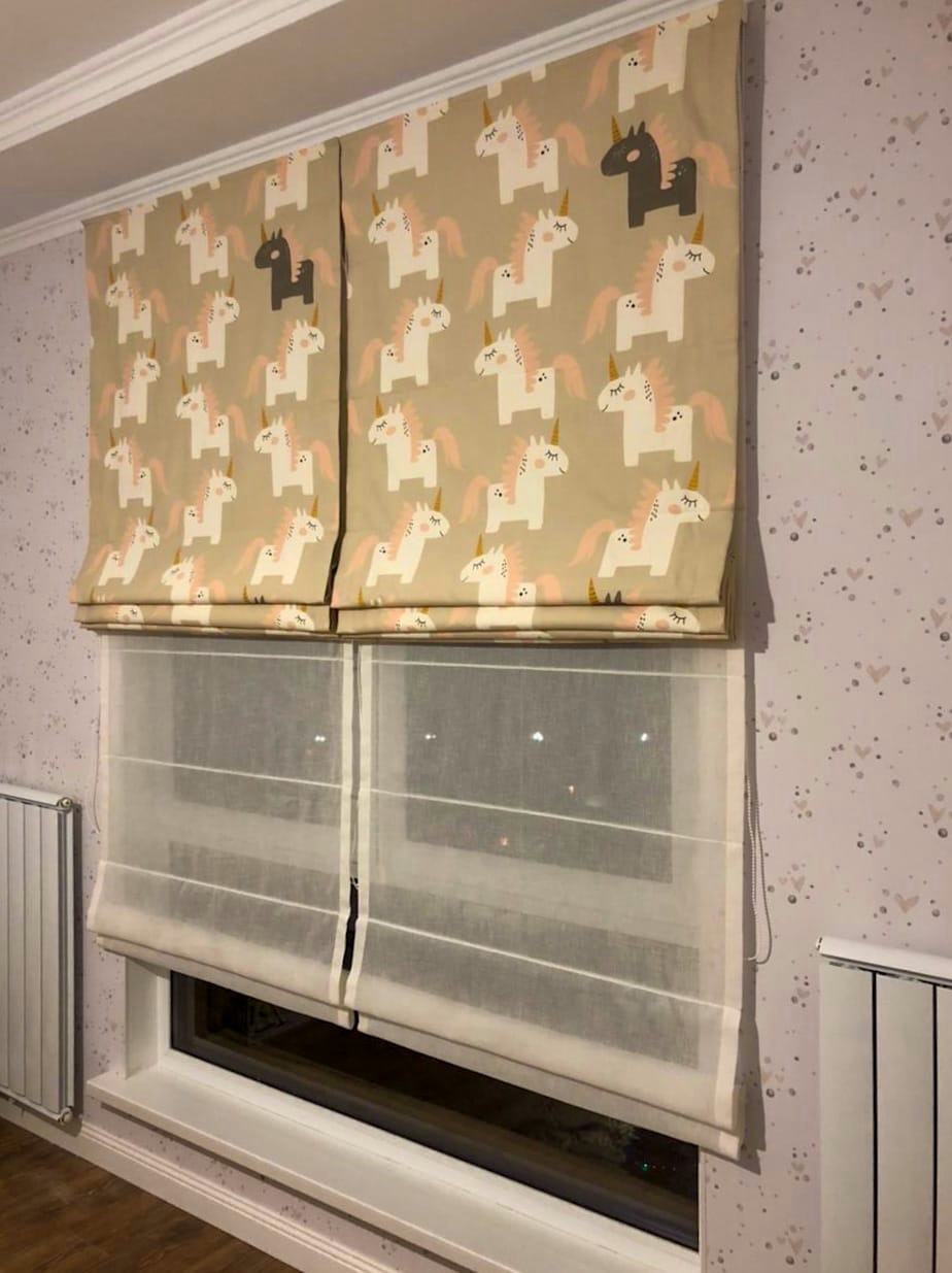 Шторы римские в детскую с лошадками