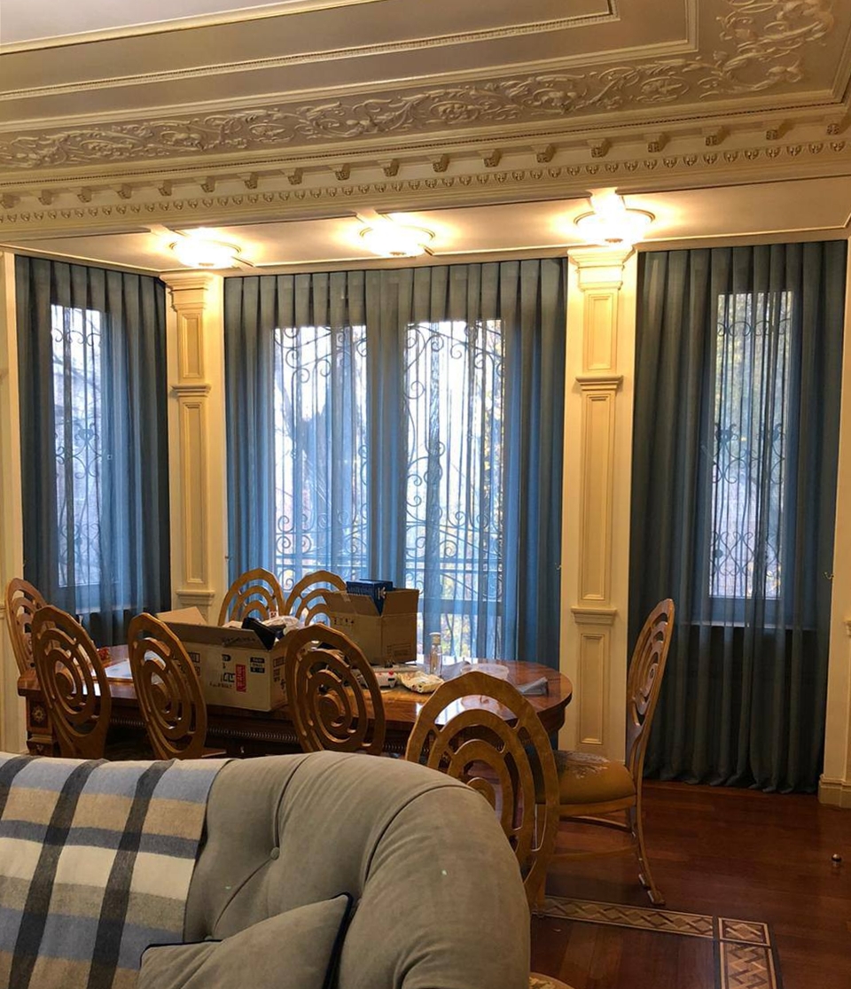 Шторы тюлевые морская волна в гостиную